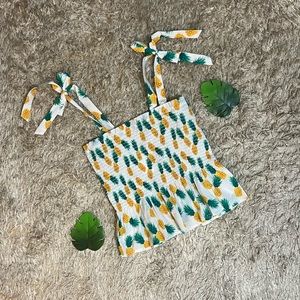 NWT J. Crew Smocked Tie-Shoulder Tank Top